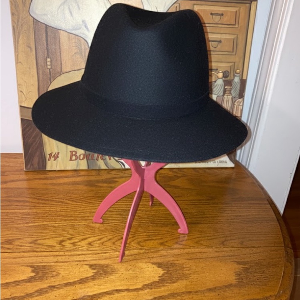 Phenix Fedora Hat Black Wool  NWT